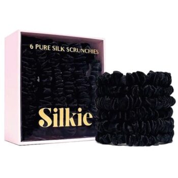 Silkie Skinny Silks 100% Mulberry Silk Scrunchies Midnight (6)
