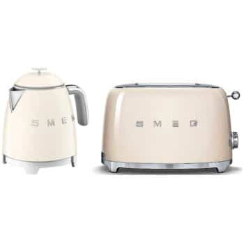 Smeg 50's Style Mini Kettle And 2 Slice Toaster In Cream
