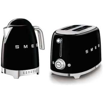 Smeg Kettle And 2 Slice Toaster In Black