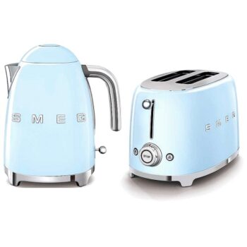 Smeg Kettle And 2 Slice Toaster Pastel Blue Set