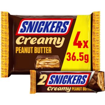 Snickers Creamy Peanut Butter & Milk Chocolate Snack Bars Multipack (4Pack) 4x36.5 (4 x 36.5g)