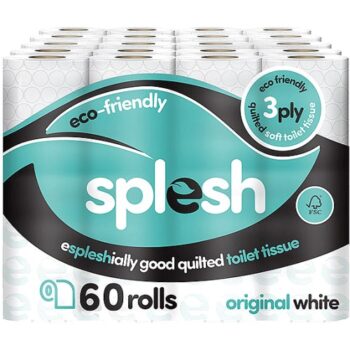 Splesh 60 Rolls Quilted White Toilet Roll