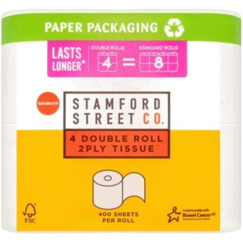 Stamford Street Co. Toilet Tissue Double Rolls 4 Equals 8 Rolls