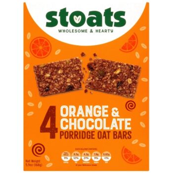 Stoats Orange & Chocolate Porridge Oat Bars (4 x 42g)