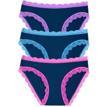 Stripe & Stare The Original Knicker Three Pack Midnight Neon L