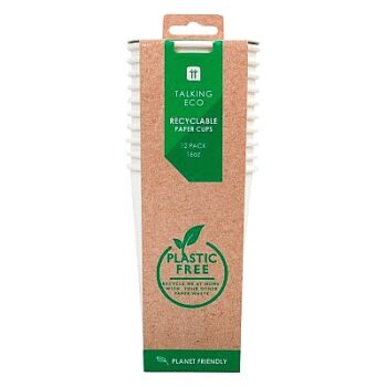 Talking Tables Eco White Paper Cups (12 x 455ml)