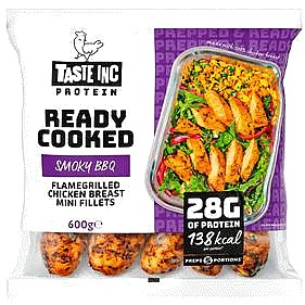 Taste Inc Smoky BBQ Ready Cooked Flamegrilled Chicken Breast Mini Fillets (600g)