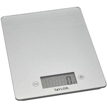 Taylor Pro Glass Digital Kitchen Scale Silver Gift Boxed (5kg)