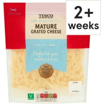 Tesco 30% Reduced Fat Grated Mature Cheese (250g)