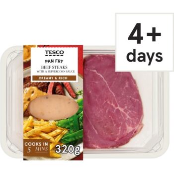 Tesco Beef Steaks with Peppercorn Sauce (320g)