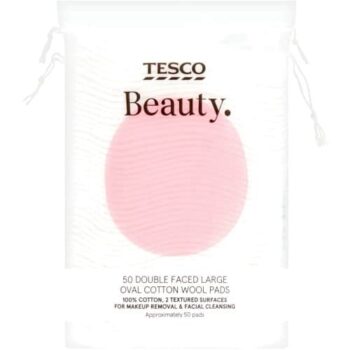 Tesco Double Faced Large Oval Cotton Wool Pads (50)