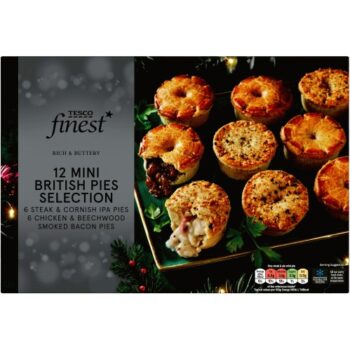 Tesco Finest 12 Mini Pies 6 Steak & Ale and 6 Chicken & Bacon