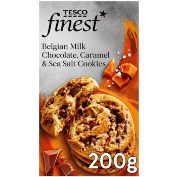 Tesco Finest Belgian Milk Chocolate Caramel & Sea Salt Cookies (200g)