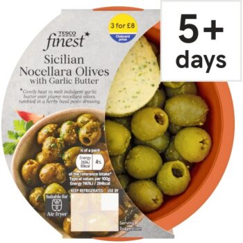 Tesco Finest Garlic Butter Sicilian Nocellara Olives (120g)