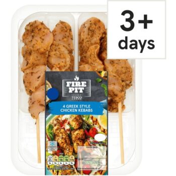 Tesco Fire Pit 4 Greek Style Chicken Kebabs (260g)