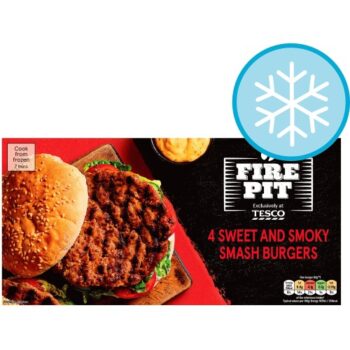 Tesco Fire Pit 4 Sweet & Smoky Smash Burgers