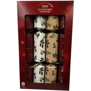 Tesco Holly Cube Christmas Crackers