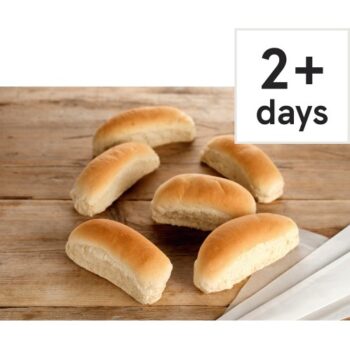 Tesco Large White Hot Dog Rolls (6)