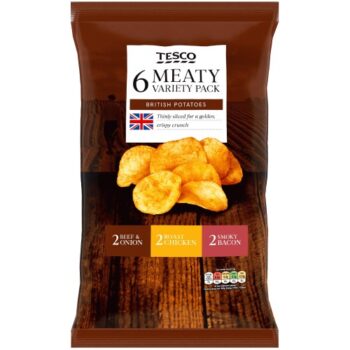 Tesco Meaty Variety Crisps (6 x 25g)