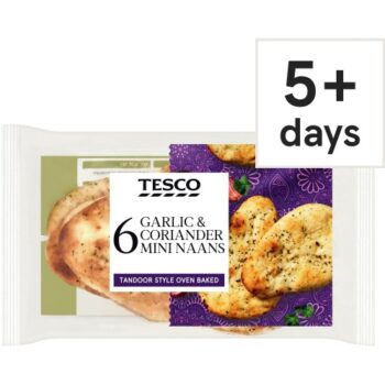 Tesco Mini Garlic & Coriander Naans (6)