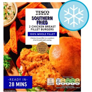 Tesco Southern Fried 2 Chicken Breast Fillet Burgers