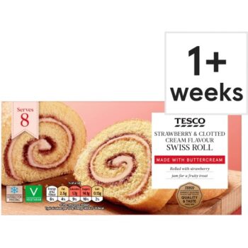 Tesco Strawberry & Clotted Cream Flavour Swiss Roll