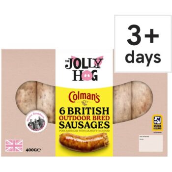 The Jolly Hog 6 British Colman's Sausages (400g)