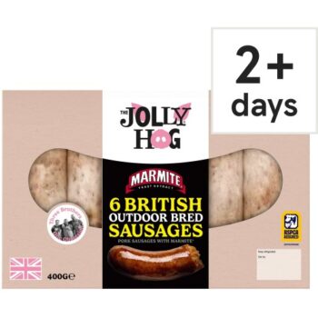 The Jolly Hog 6 British Marmite Sausages (400g)