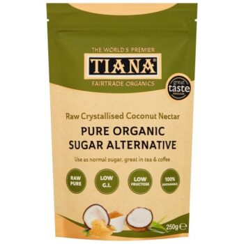 TIANA Fairtrade Organic Crystallised Raw Coconut Nectar Sugar Alternative (250g)