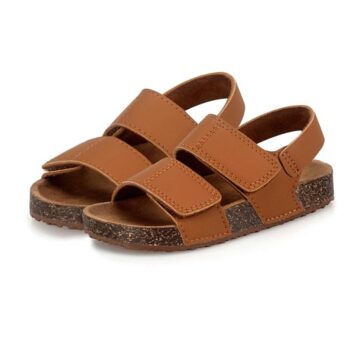 Totes Kids Velcro Double Buckle Sandal Tan Toddler Size 5-6