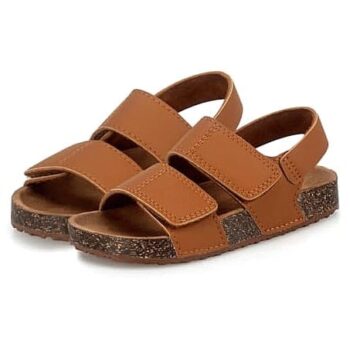 Totes Kids Velcro Double Buckle Sandal Tan Toddler Size 7-8
