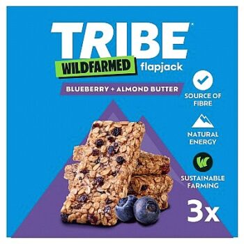 TRIBE Wildfarmed Blueberry & Almond Flapjack (3 x 50g)