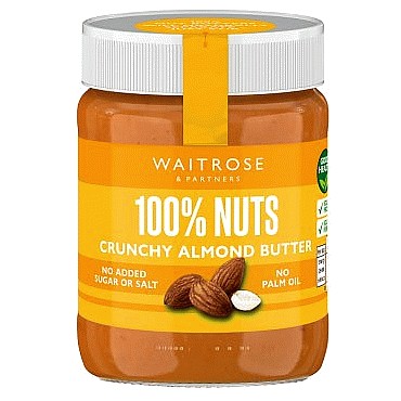 Waitrose 100% Nuts Crunchy Almond Butter (340g)