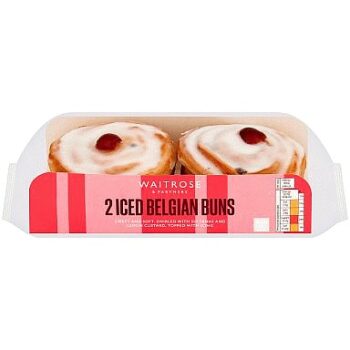 Waitrose 2 Iced Belgian Buns (2)