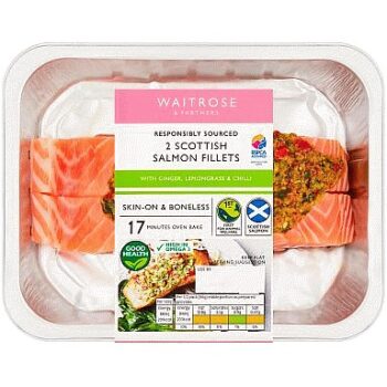 Waitrose 2 Scottish Salmon Fillets with Ginger Lemongrass (250g)