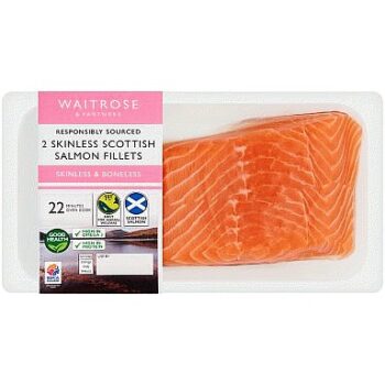 Waitrose 2 Skinless Scottish Salmon Fillets (260g)