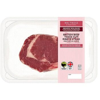 Waitrose British Beef Thick Cut Ribeye Steak (350g)