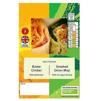 Waitrose Butter Chicken & Onion Bhaji Wrap each