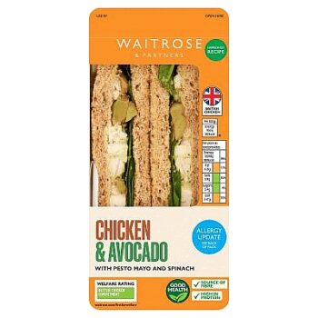 Waitrose Chicken & Avocado Sandwich each