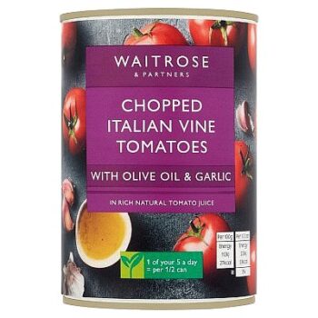 Waitrose Chopped Tomatoes with Olive Oil & Garlic (400g)