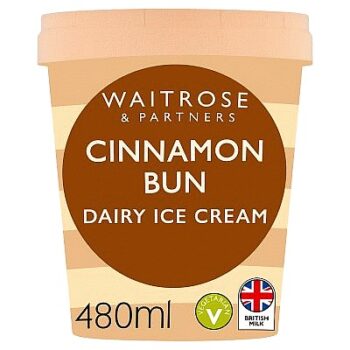 Waitrose Cinnamon Bun Dairy Ice Cream (480ml)