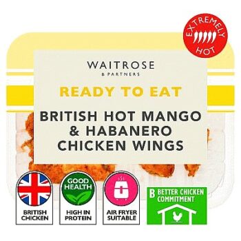 Waitrose Cooked Hot Mango & Habanero Chicken Wings (380g)