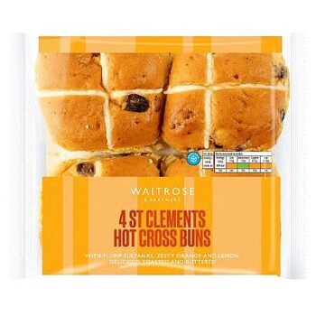 Waitrose Easter 4 St Clements Hot Cross Buns (4)