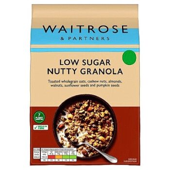 Waitrose Low Sugar Nutty Granola Breakfast Cereal (500g)