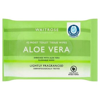 Waitrose Moist Toilet Tissue Wipes Aloe Vera Lightly Fragranced 42 sheets