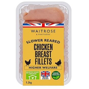 Waitrose Slower Reared Chicken Breast Fillets XL Pack (1.2kg)