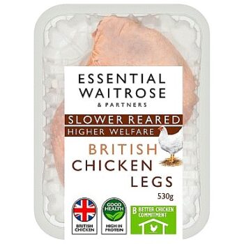 Waitrose Slower Reared Chicken Legs Skin-on & Bone-in (530g)