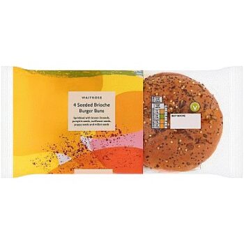 Waitrose Summer 4 Seeded Brioche Burger Buns (4)