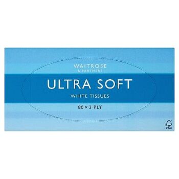 Waitrose Ultra Soft White Tissues 80 sheets