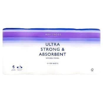 Waitrose Ultra Strong Kitchen Towel 4x100sheets